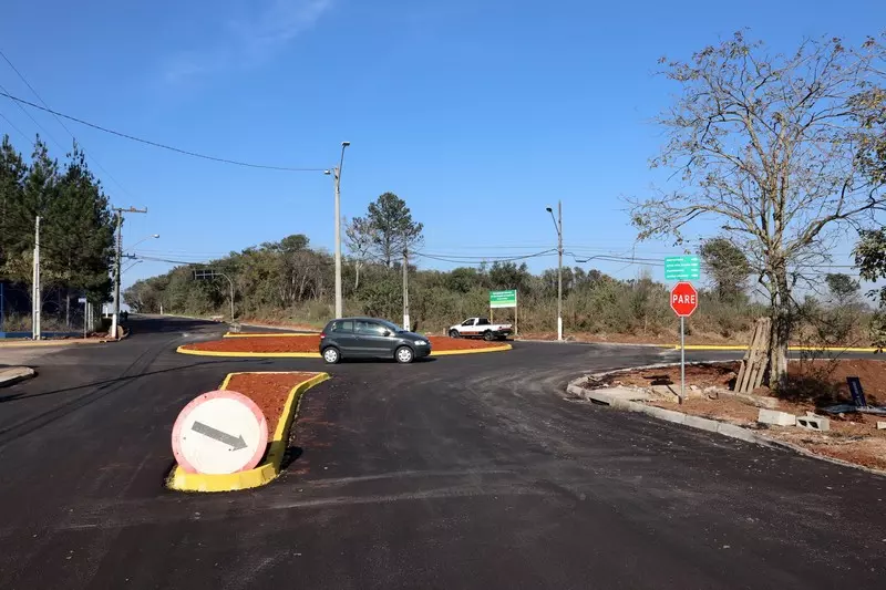 Nova rotatória do bairro Estação Nova está em fase conclusiva